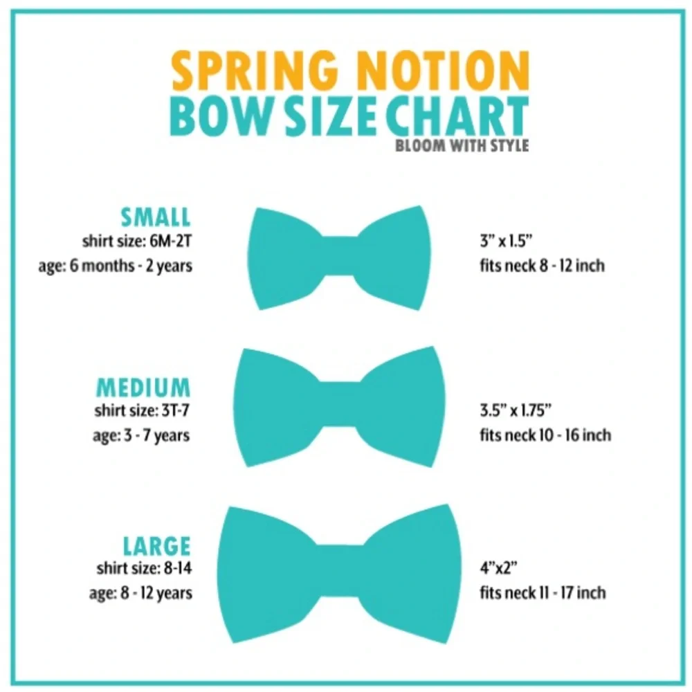 Spring Notion Floral Kids Bow Tie Size Medium